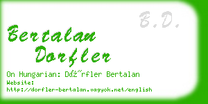 bertalan dorfler business card